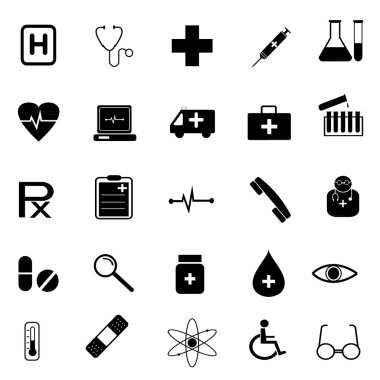 Tıp ve bilim Uluslararası hizmet işaretleri Icon set