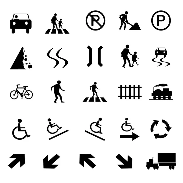 Road signs icon set — Stock Photo, Image