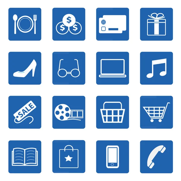 Collection vectorielle d'icônes shopping ensemble — Image vectorielle