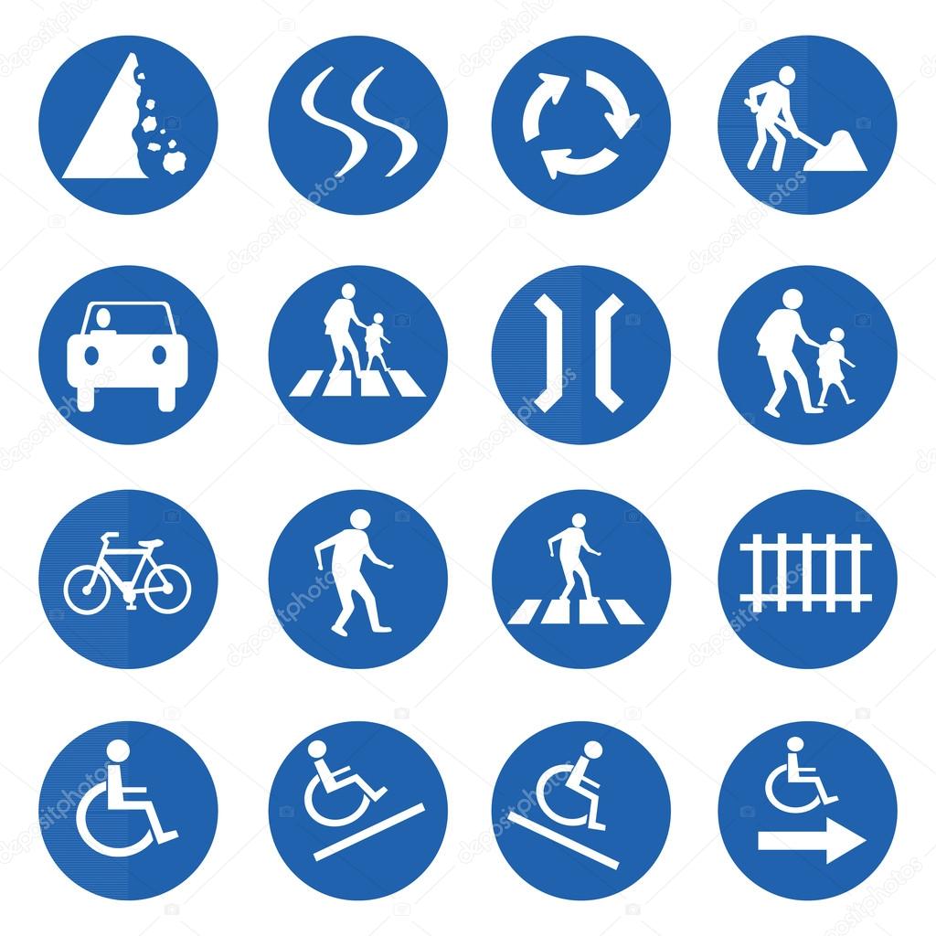 Road signs icon set