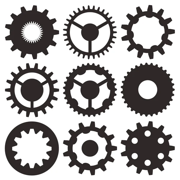 Vector collection of gear wheels — Stock Photo, Image