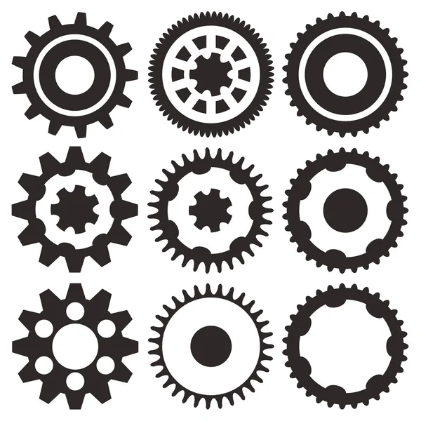 Vector collection of gear wheels — Stock Photo, Image