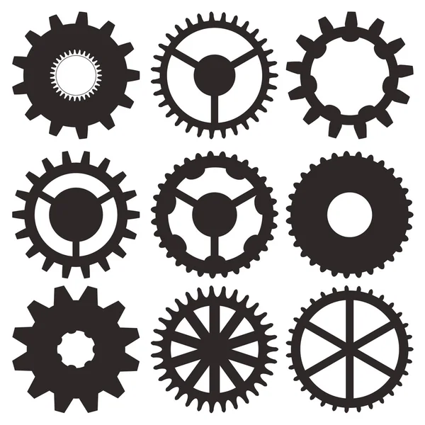 Colección vectorial de ruedas dentadas — Archivo Imágenes Vectoriales