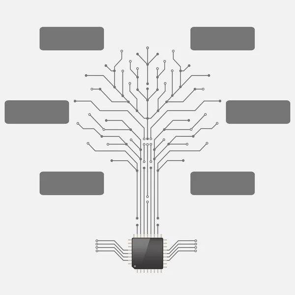 회로 보드 나무, 인포 그래픽 — 스톡 벡터