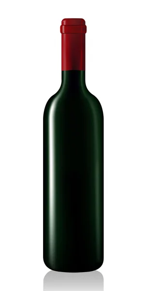 Red wine bottle  on white — Stock Vector