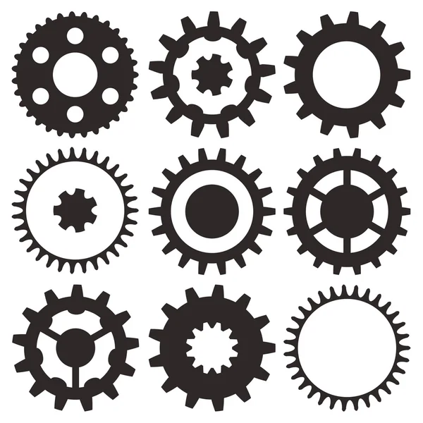 Colección vectorial de ruedas dentadas — Archivo Imágenes Vectoriales