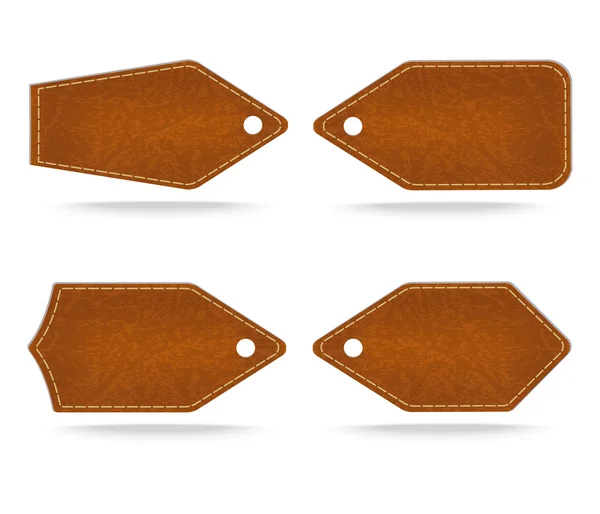 Set of leather tag on white background — Stock Photo, Image