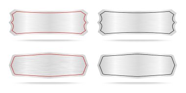 Vektör metalik etiketleri veya Metal isim levhası