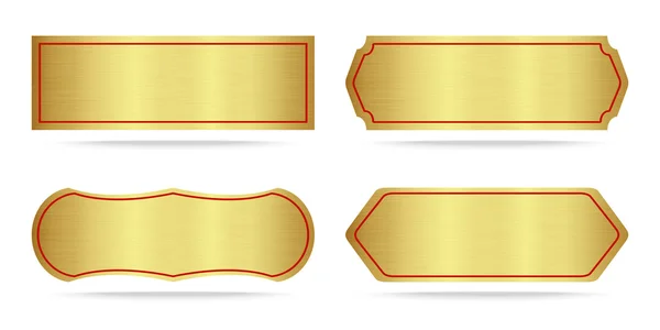 금속 금 이름 격판덮개의 세트 — 스톡 벡터