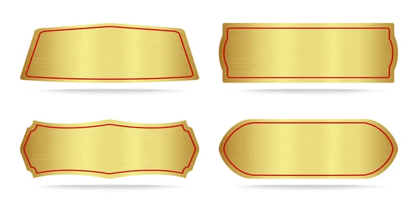 Set of Metallic gold name plate — Stock Vector