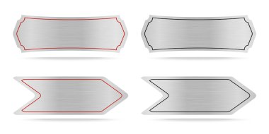Vektör metalik isim levhası veya Metal etiket 
