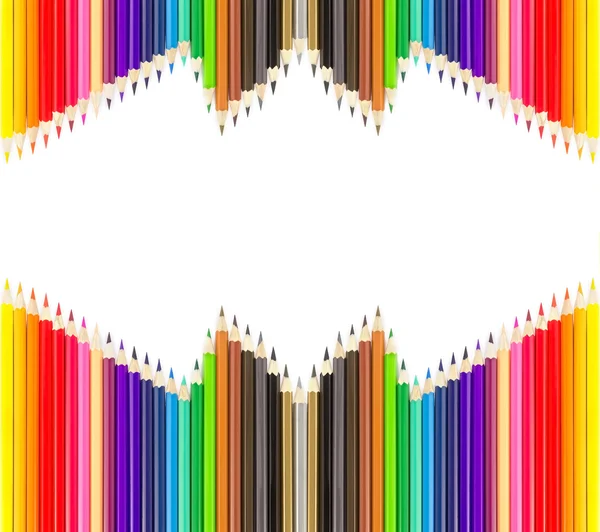 Crayons de couleur en rangées — Photo