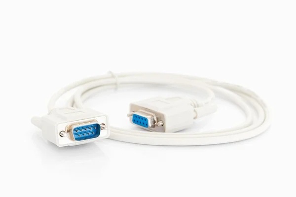 VGA-kablar kontakt med vit sladd — Stockfoto