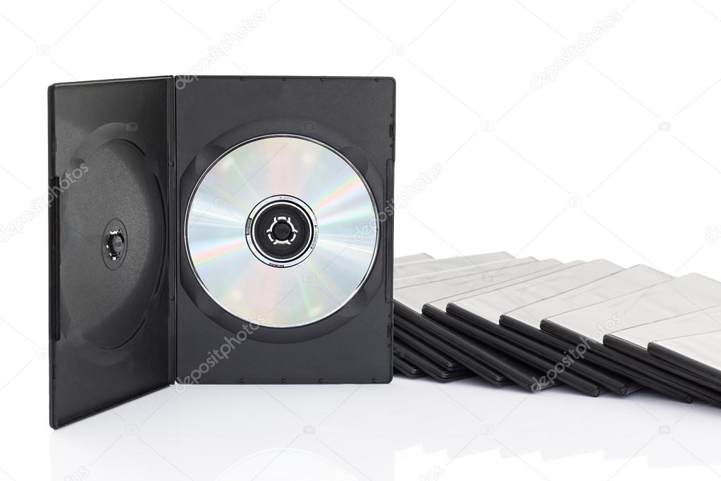 Caso de dvd y cd aislado en blanco — Foto de stock © stoonn #87166224