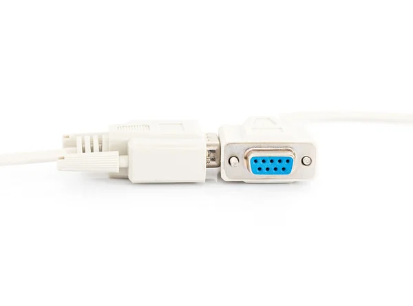 Connecteur de câble d'entrée VGA sur fond blanc — Photo