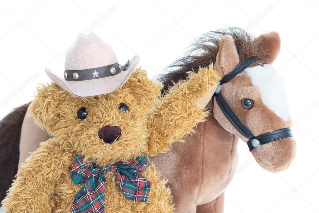 Cowboy Teddy bear and horses