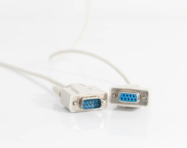 VGA cables connector with white cord — Stock Photo, Image