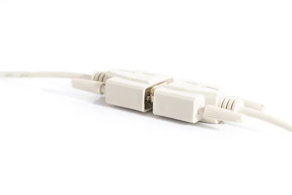 Conector de cable de entrada VGA con cable blanco —  Fotos de Stock