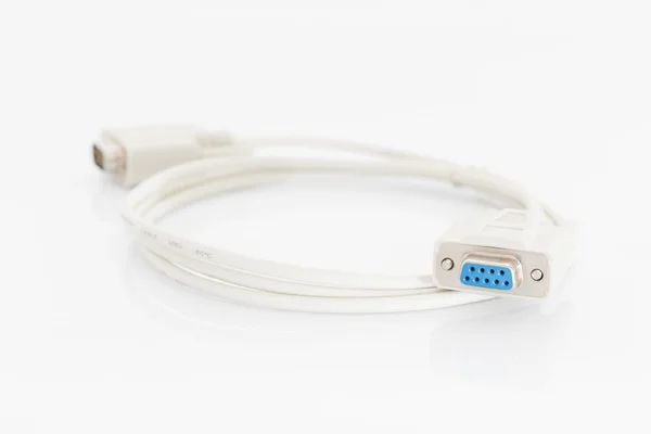 Conector de cables VGA con cable blanco —  Fotos de Stock