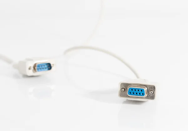 Conector de cables VGA con cable blanco —  Fotos de Stock