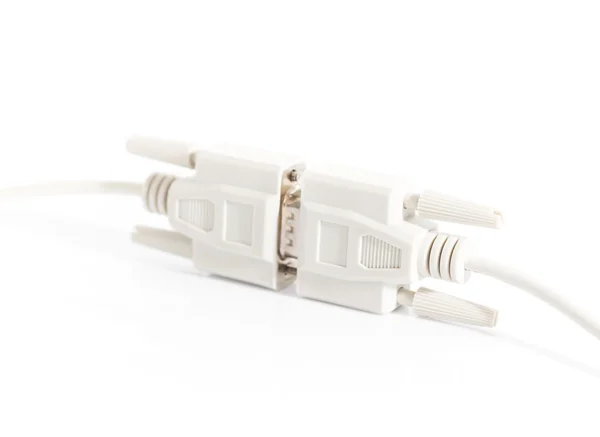 VGA input cable  connector with white cord — Stock Photo, Image