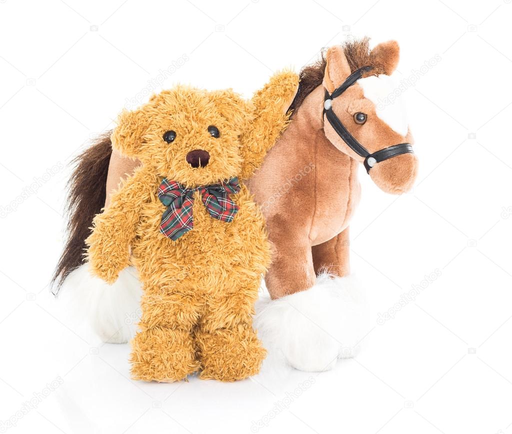 Teddy bear and horses 