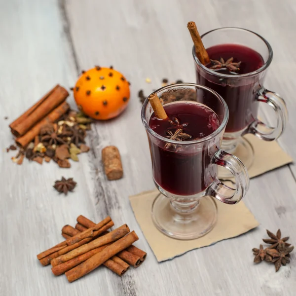 Mulled şarap kış akşam — Stok fotoğraf