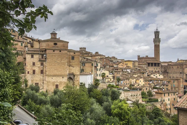 Áttekintés ősi városa, siena, Olaszország — Stock Fotó