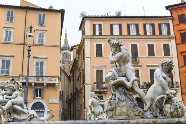 Fonte de quatro rios na Piazza Navona, Roma — Fotografia de Stock