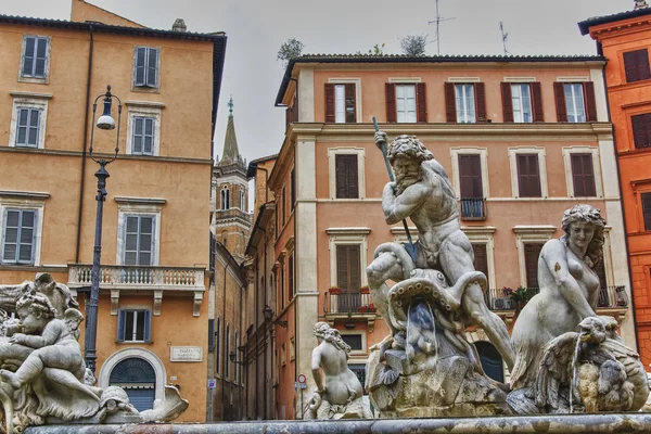 Fonte de quatro rios na Piazza Navona, Roma — Fotografia de Stock