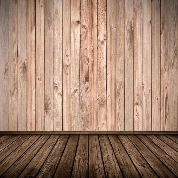 Tablón de madera pared y suelo fondo interior — Foto de Stock