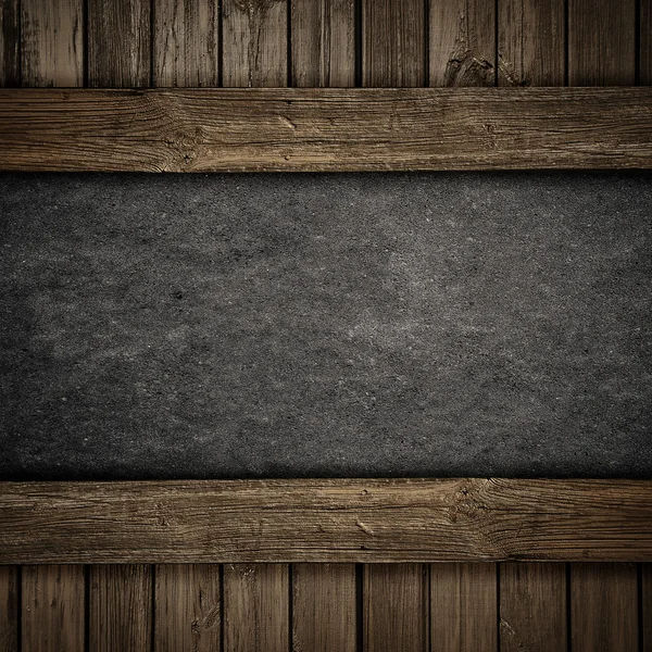 Wood and concrete plate background — Stock Photo, Image