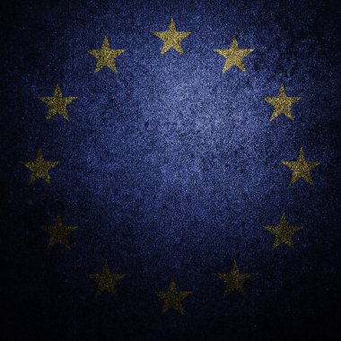 Europese Unie eu-vlag op de muur