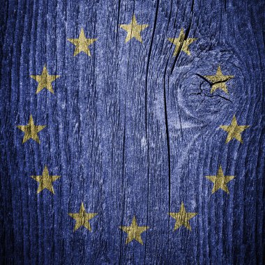 Europese Unie eu-vlag op de muur