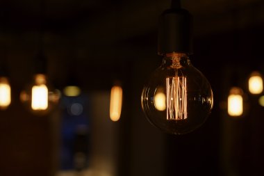 Interior. Image of lighting bulb, close-up clipart