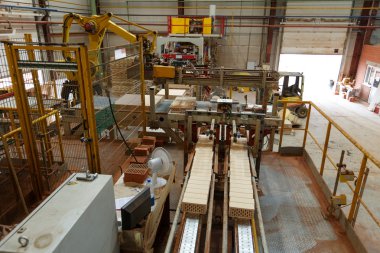 Atölye tuğla üretim için. Üstten Görünüm