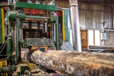 Çalışma sırasında testere makinesinin görüntüsü