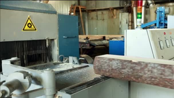 Scierie. Vue des mouvements des billes sur le convoyeur de la machine 