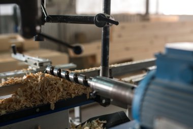 Makine alet için ağaç işleme, matkap ile yakın çekim