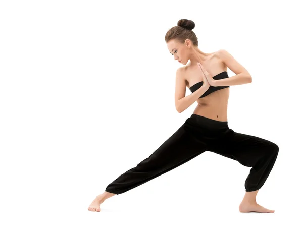 Yoga. Image of beautiful instructor doing asana — Stock Photo, Image