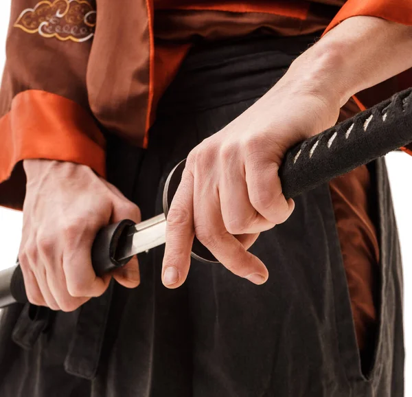 Chinees zwaard in schede close-up schot in de studio — Stockfoto