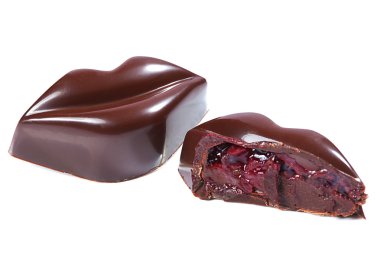 kiraz dudakları şeklinde çikolata şeker