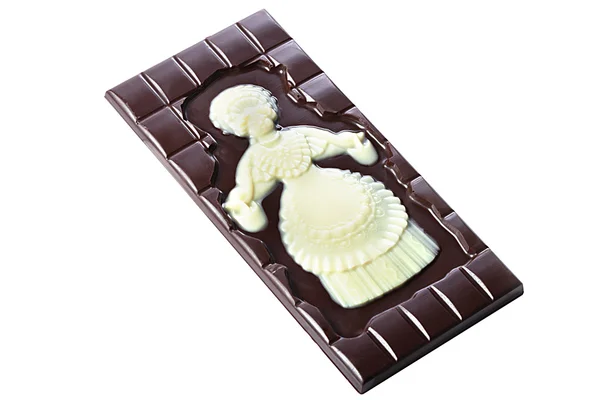Smakelijk bar van donkere en witte chocolade — Stockfoto