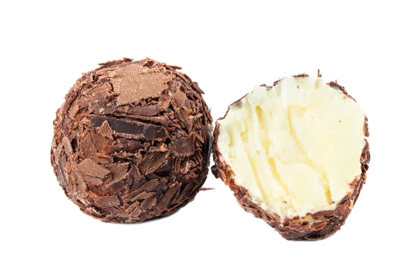 Donkere chocolade snoep met crème vulling — Stockfoto