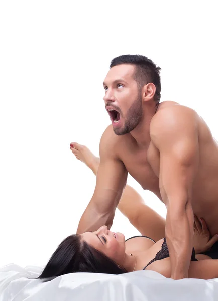 Image of naked guy showing orgasm during sex — Stock Photo, Image