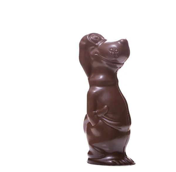 Statuetta del cane fatta di gustoso cioccolato al latte — Foto Stock