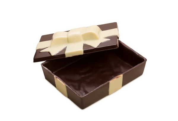 Caja de regalo hecha de sabroso chocolate mezclado — Foto de Stock