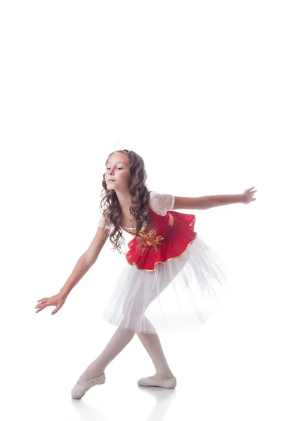 Graceful ballerina dancing, isolated on white — Stock Photo, Image