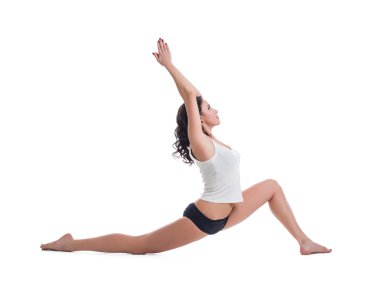 Beyaz izole çekici pilates eğitmeni
