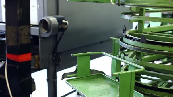 View of footwear production machine — Stock Video